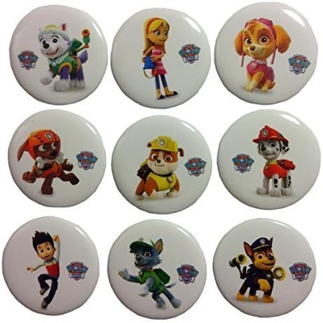 Paw Patrol Buttons Badges 9 Pcs Set #1