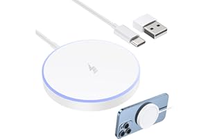 INNISTO Ladegerät Kompatibel mit Mag Safe Ladegerät,Induktive Ladestation Magnetisch Induktionsladegerät Kompatibel Für i Phone 15/15 Pro/15 Plus/15 Pro Max/14/14 Pro/14 Pro Max/13/13 Pro/12 AirPods Weiß