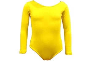 elegance1234 Girl`s Cotton Long Sleeve Leotard/Bodysuits Stretchy Dance-Gym-Ballet-Sports(ref:3350)
