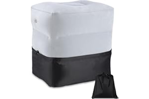 JUTYUM Foot Rest under Desk, Desk Foot Rest 3 Adjustable Height, Portable under Desk Foot Rest with Dust Cover, Inflate Airplane Foot Rest, Ergonomic Office Foot Rest under Desk for Car Home Office Travel