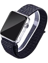 WTACC Correa de repuesto Watch Band Black Women 38 mm Nylon Loop Designer para Apple Series 3/2/1