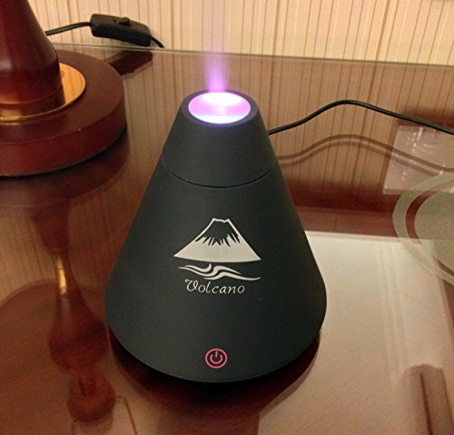 Itian 160ml USB Vulkan Mini-Luftbefeuchter, Berührungsbildschirm Schalter mit Farbe LED Leuchten Wechseln, ideal für Büro, Babyzimmer und Schlafzimmer (Schwarz) - 5