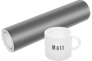 BOSADA Vinylfolie Plotter, 30x400cm Selbstklebende Folie,Plotterfolie Vinyl für Cricut, Silhouette Cameo 4,Bastelprojekte,Tasse, Fenster, Keramik, Kunststoff (Matt Dunkelgrau)