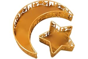 Sahgsa Ramadan Taca żelazna Innowacyjna Ramadan, kształt księżyca, do dekoracji żywności, na wesele, imprezę, festiwal, do dekoracji stołu