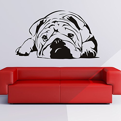Bulldog Ingles Pegatina de Pared. Arte de Pared Perro disponible en 5 tamaños y 25 colores X-Large Rosa pálido