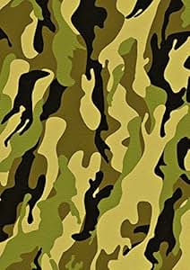 1 X A4 Printed Green Army Camouflage Wallpaper Decor Icing Sheet