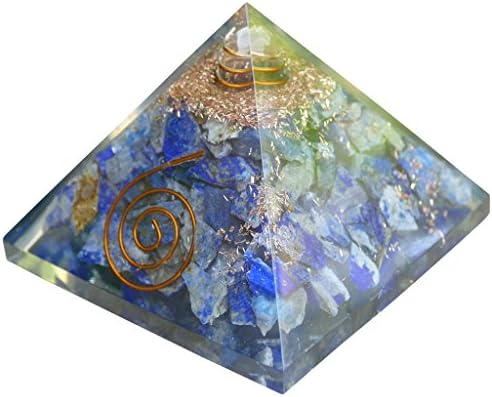 Orgone Pyramid with lapis lazuli Healing Crystal Reiki Stone By Healing Miracles