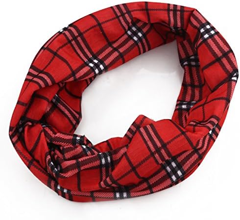 Headwear Bandanas Bandanas 100% Breathable Microfibre Polyester Headwear Bandanas With Elasticity Neck Warmer, Scarf, Balaclava, Hat, Sweat Band, Headband, Hand Towel, Outdoor Seamless Multi-purpose Magic scarf Elastic Headband Gaiter Balaclava for Riding, Motorcycling, Hiking, Cross-Country Cycling Items and Emergency Puttee, Fishing and other Outdoor Activitie (36 Grams) (Red Plaid)