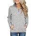 Produktbild TianWlio Frauen Langarmshirt Bluse Hoodie Pullover Langarmshirt Kapuzenpullover Sweatshirt Herbst Reißverschluss mit O-Ausschnitt Langarm Sweatshirt Pullover Tops Bluse mit Tasche