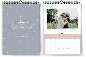 ‎PAPERLIONS Hochwertiger Foto-Bastelkalender 2025 zum Selbstgestalten I DIY Kreativ-Kalender DIN A4 I Wandkalender zum selber gestalten, zum Einkleben von Fotos