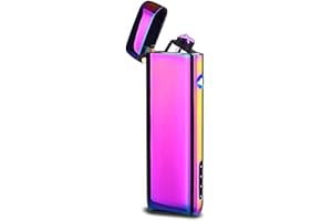 Electric Lighter, Saibit Double Arc Electronic USB Rechargeable Lighter, Windproof Flameless Cigarette Lighter (Purple)