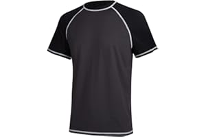 YuKaiChen Men's Rash Vest UPF 50+ Rash Guards Short Sleeve Swim Shirts