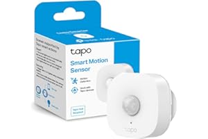 TP-Link Tapo,Sensore di movimento intelligente, controllo flessibile della sensibilità, montaggio magnetico, batteria inclusa, facile installazione, hub richiesto separatamente (Tapo T100), bianco
