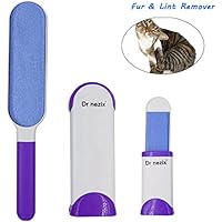 Dr Nezix Haustier Pelz Haar Entferner Katzen Hunde Grooming Bürsten Fell Fussel Remover Home Reinigungsbürste Wiederverwendbare Pet Fur Remover Mit Selbstreinigung Base Magic Pet Hair Fur Lint Remover (mit Travel Size), Hellblau