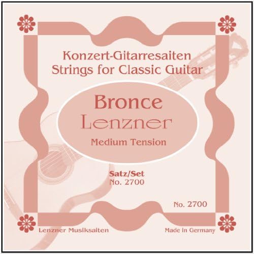 Lenzner Bronze No. 2700 medium acoustic guitar strings, light nylon bronze-wounded