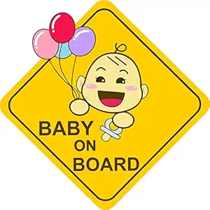 Asmi Collections Baby on Board Vinyl Stickers for Car. Size - 17(W) * 17(H) cm