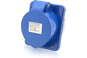 INTRATEC 100% SHOPPING Intratec presa da incasso inclinata CEE 32A 230V 3 poli IP44 6h blu/grigio IEC60309, qualità industriale