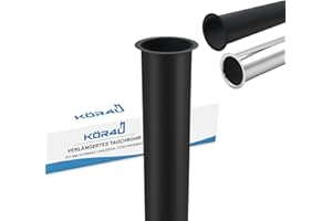 kör4u K12881 Tubo de Buceo extendido, Color Negro Mate, langes Tauchrohr 300mm