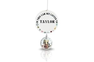BNXF 1 Pcs Tay-lor Car Air Freshener Charm,Disco BallCar CharmMirror Hanging Accessory,Car CharmMirror Hanging Ornament Accessory,Tay-lor Fans Gifts for Women Men (Unscented)