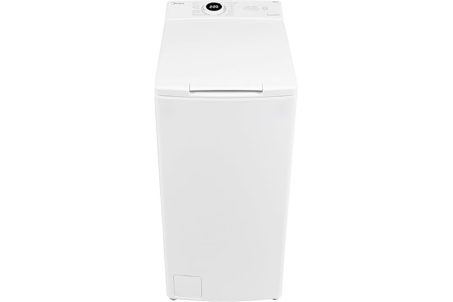 Midea MF10ET70B Top Load Washing Machine 7 kg, Class A, 1200 RPM, Steam, BLDC Motor, SoftOpener, XL Door, White