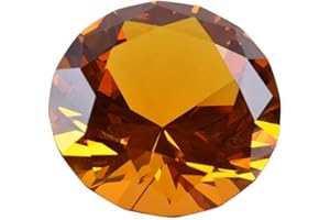 Longwin Presse-papier 60 mm de largeur Cristal Diamant Décoration pour la maison Couleur unie, ambre