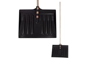 BARGAINS-GALORE 1.3m Snow Shovel - Pusher, Scooper, Mucking Out Emergencies | Ideal for Clearing Garden, Car, Truck, Driveway Etc | Strong & Durable Plastic Spade with Wooden Handle – Heavy Duty 130cm