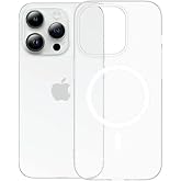 SyncCase iPhone 15 Pro MagSafe Uyumlu Şeffaf Sert Telefon Kılıfı Manyetik Hizalama İnce Hafif Darbe Dayanıklı Kamera Korumalı
