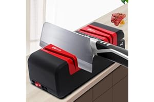 GORGER Elektryczne ostrzałki do noży 4 w 1, profesjonalny wybór szefa kuchni, ostrzałka do noży, elektryczna, szybka, automatyczna maszyna do ostrzenia noży kuchennych, 2800 obr./min, do wszystkich noży, śrubokręt, nożyczki, zestaw do ostrzenia