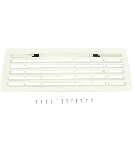Produktbild von Lüftungsgitter Weiß 325x105mm Für Wohnwagen & Boote - Kunststoff Mit Schrägen Lamellen