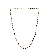 Shree Shyam Gems And Jewellery Unisex Gold Plated 24K Yellow Copper Rudraksha Mala| 5 Mukhi Rudraksha Mala| Rudraksha Chain