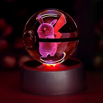WZLPY 3d Boule de cristal LED Night Lights pour enfant Cadeau lampe Boule de 50 mm automatique décoloration Base
