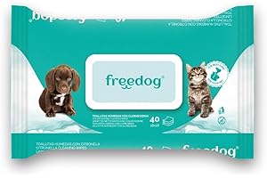 CT-TRONICS Freedog Toallitas Húmedas para Perros Y Gatos Pack De 4 x 40 Toallitas (Clorhexidina)