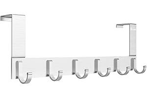 Anjuer Appendino Appendiabiti per Porta 6 Ganci Alluminio