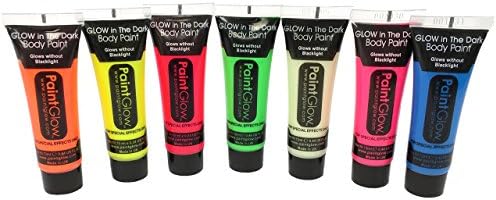Glow in the Dark Body Paint 7PC Colour Collection for Vibrant Party Makeup PAINTGLOW™