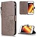 Produktbild FNBK Samsung Galaxy A5 2017 Hülle Leder Grau Löwenzahn Blumen Handyhülle Holster Leder Flip Wallet Cover Tasche Stand Case Card Slot Magnetverschluß Kratzfestes Schutzhülle