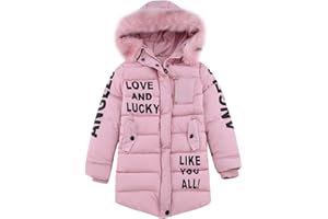 SXSHUN Doudoune Fille Enfant Parka Veste Capuche Manteau Longue Blouson Fausse Fourrure Chaud Hiver