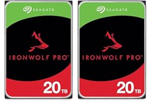 Seagate IronWolf Pro Lot de 2 disques durs internes NAS SATA III 3,5" 7200 tr/min 20 To