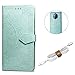 Produktbild QY Mart Hülle Kompatibel mit Nokia 9 Pure View Luxus PU Leder Flip Brieftasche Ständer Kartenfächer Schutzhülle Mandala Muster Geldbörse Magnet + Kopfhörer Wrap (Grün)