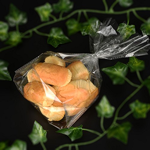 Outus 100 Stück 5,7 x 10 Zoll Klare Cellophan Taschen OPP Taschen Block Boden Kunststoff Taschen Behandeln Taschen für Cookie, Bäckerei, Süßigkeiten, Geschenk - 4