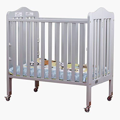 Portable Crib in Gray Finish
