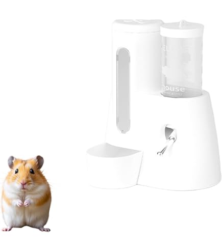 Hamster-Futter- & Wasserspender 2-in-1 – 300 Ml Futter, 80 Ml Wasser, Transparent