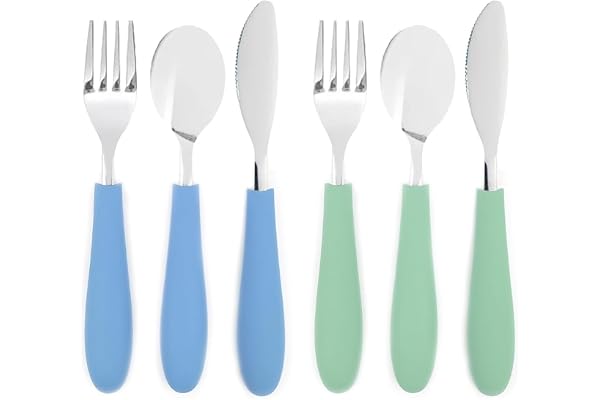 Elk and Friends Barnbestickset med silikonhandtag | Barnsäkert bestick | sked + gaffel + kniv