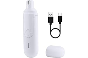 Mcbazel Lima De Uñas Eléctrica para Perros,Eléctrico Tipo-C Amoladora de Uñas 8000 RPM para Recortador de Mascotas/Lima de Uñas/Cuidado de Garras para Perros Grandes, Medianos y Pequeños - Blanco