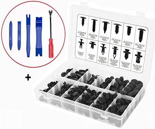Rise Long 240pcs Car Push Retainer Kit Much Assortment of Black Nylon Clips Plastic Rivet Clip Fastener Retainer Universal For GM Ford Toyota Honda Chrysler with Plastic Rectangle Case and Free Fastener Remover