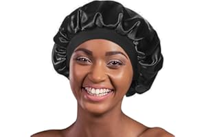 Alnorm Femmes Capuchon de Couchage Elegant Bonnet en Satin Soyeux à Double Couche