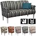 Produktbild Cavadore 3-Sitzer Sofa Pasle mit Federkern für Küche, Esszimmer / Küchensofa, Essbank im modernen Landhausstil / verstellbare Armlehnen / Holzfüße weiß / 181 x 98 x 81 cm / Türkis gestreift