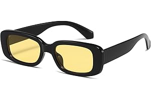 kimorn Gafas de sol rectangulares para mujeres y hombres, gafas de moda Retro a la moda de los años 90, marco cuadrado de protección UV 400 Vintage K1200