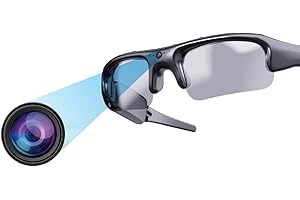 PUSOKEI Smart Camera Brillen, HD-Videoaufnahme Im Freien Sport Action Brillen Kamera, 12MP und 1080p-Videos, Polarisiertes Objektiv und Anti-Shake Zum Radfahren