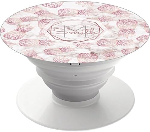 Multi-Function Pop Out Phone Grip and Stand, Socket Mobile Holder for your Phone &amp; Tablet - geometric rose gold pineapples marble pattern
