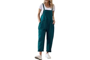 YESNO Women's Dungarees Loose Casual Sleeveless Overall Long Jumpsuit Playsuit Dungarees PV9UK